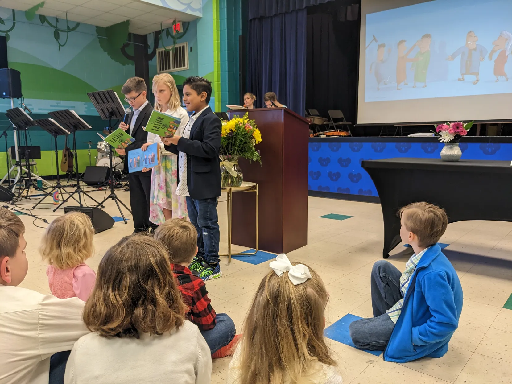 kids reading in service