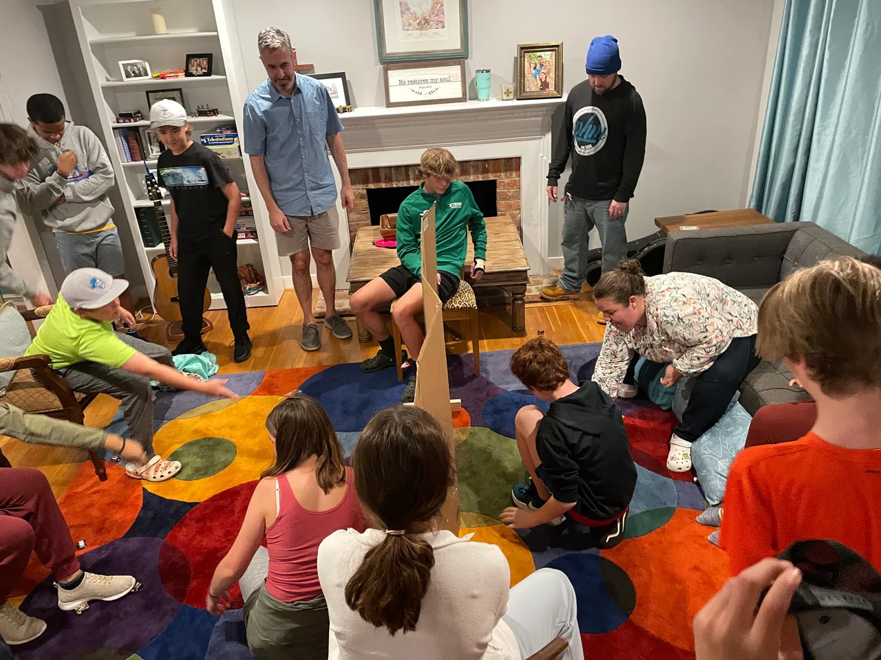 youth playing candy game